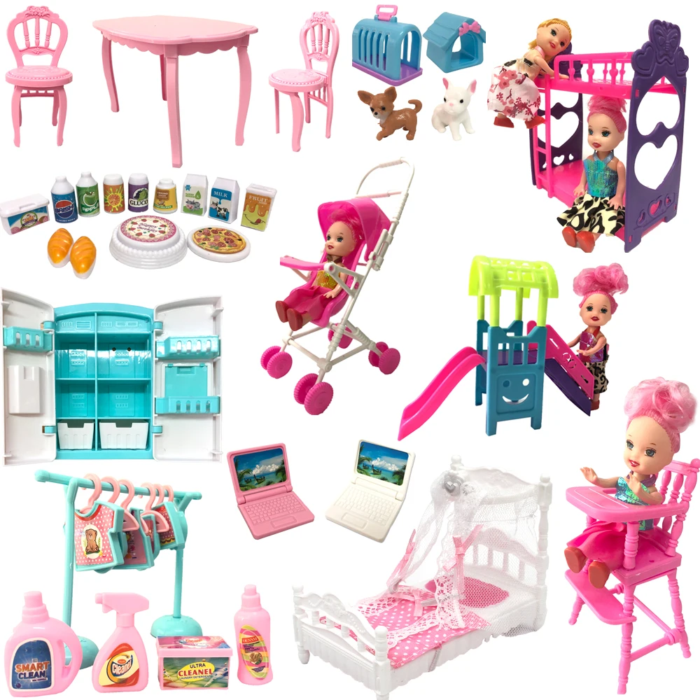 NK Mixed Doll Furniture Fashion Computer Chair Mini Slide Fridge Bags Pets For - £6.67 GBP+