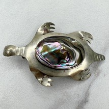 Vintage Abalone Shell Inlay Sea Turtle Silver Tone Brooch Pin - £13.41 GBP