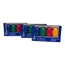 Christmas Bulb Lights (4) GE C-9 Soft Glow Replacement Indoor/Outdoor Lot of 3 - £11.23 GBP