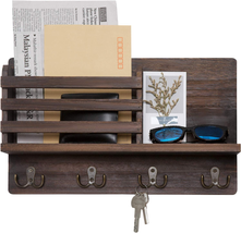 Dahey Wall Mounted Mail Holder Wooden Key Holder Rack Mail Sorter - £28.46 GBP