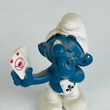 Schleich 1978 Peyo Hearts Clubs Card Player Playing Smurf Character Figure Toy - £6.69 GBP