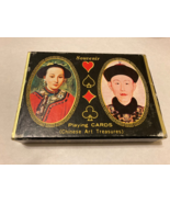 VTG CHINESE IMPERIAL FIGURES &amp; ART TREASURES PLAYING CARDS 2 DECKS w BOX - £23.26 GBP