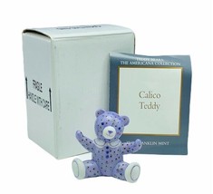 Franklin Mint Teddy Bear figurine americana collection box coa nib Calico purple - £31.25 GBP