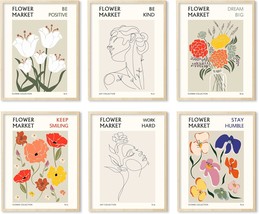 Flower Market Wall Art Prints Botanical Aesthetic Decor Minimalist Poster - £16.30 GBP