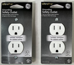 GE 54263 Grounding Safety Duplex Outlet UL Listed,125 Volt, 15 AMP -White - £6.13 GBP