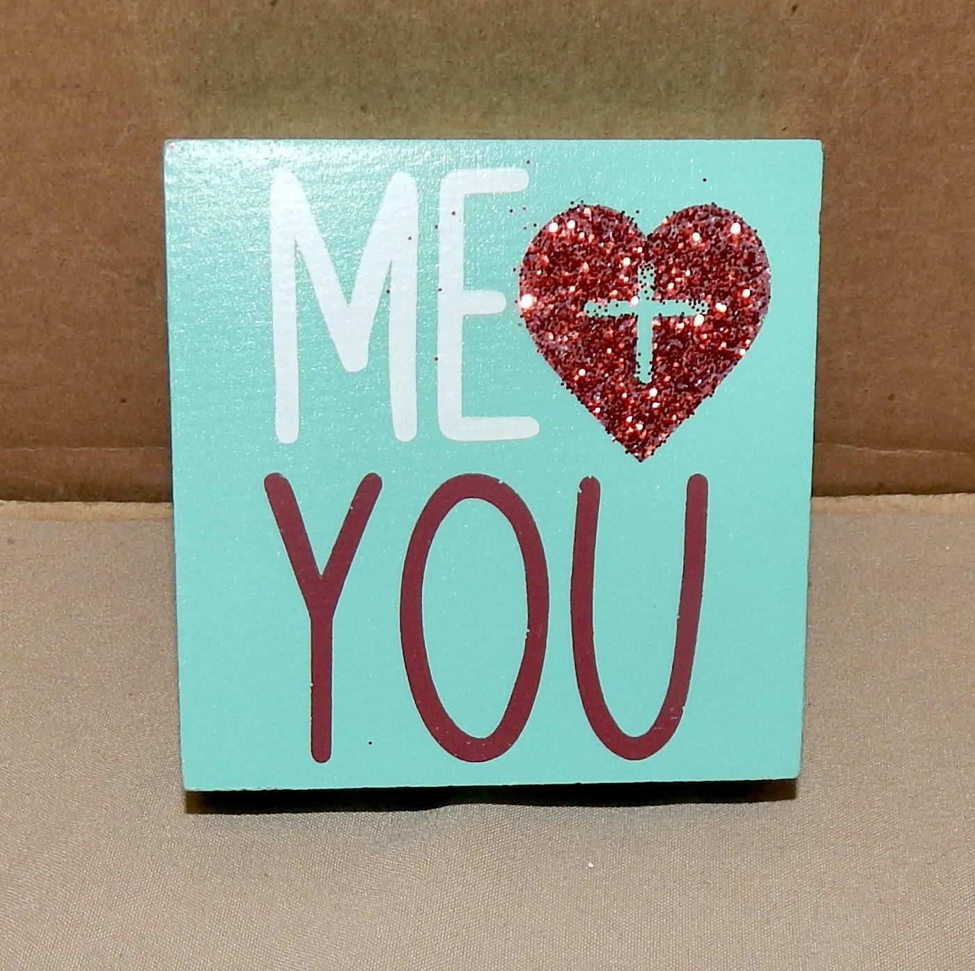 Wooden Love Signs 3&quot; x 3&quot; You Choose Saying Table Decor &amp; Wall Decor 255Q - $2.49