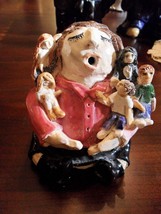 Vintage STORYTELLER smoker sculpture in ceramic/clay 5 children [68] - £50.99 GBP