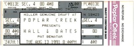 Entrée &amp; Oates Pat Benatar Concert Ticket Stub August 13 1991 Chicago Illinois - £35.63 GBP