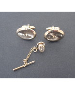Vintage Hickok Gold Tone Cuff Links and Tie Tack Set - Made in the USA  - $21.99