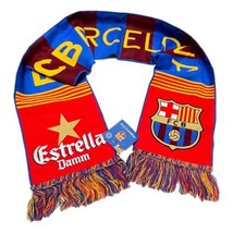 Barcelona Soccer Fan Scarf Bufanda Telar HD Vertical Woven Estrella Damm - $29.65