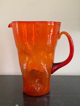 Mid Century Modern Blenko Tangerine Glass Pitcher - £78.34 GBP