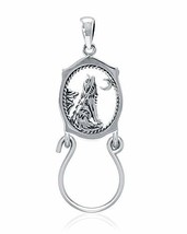 Jewelry Trends Howling Wolf Charm Holder Keepsake Sterling Silver Pendant Neckla - £42.20 GBP