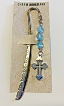 Cross Bookmark with blue beads, New #MD-71 - $4.95