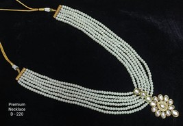 Kundan Meena Wear Latest Muslim Punjabi Bridal  Mala Haar Jewelry Necklace Set - £40.39 GBP
