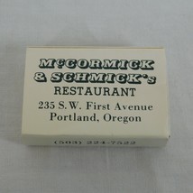 McCormick &amp; Schmick’s Restaurant Collectible Box Of Matches Portland Oregon FLAW - £3.99 GBP