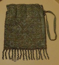 Antique 1920 Beaded Draw String Closure Evening Bag - VERY SMALL SIZE - ... - £55.21 GBP