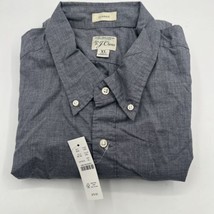 NEW J Crew Classic Dress Shirt Mens Sz XL Blue Button Front Shirt $79 NWT - £18.43 GBP