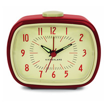 Kikkerland Retro Alarm Clock Red Vintage Old Time Classic Style Hands Gl... - $52.99