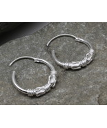 Beautiful 925 Sterling Silver Earrings hinged Hoop rings for women - Pair - €42,68 EUR