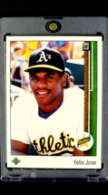 1989 UD Upper Deck #22 Felix Jose RC Oakland A&#39;s Athletics Rookie Baseba... - $1.69