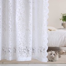 French Country Lace Sheer Curtains Farmhouse Floral Window Panel For Old House - $44.96