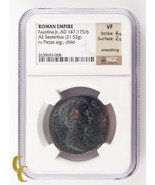 Romain Empire Faustina Jr. Ad 147-175/6 AE Sesterce NGC VF Frappe: 4/5 S... - €943,25 EUR
