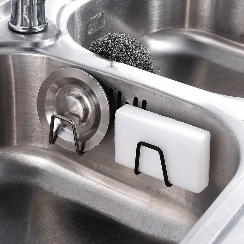 Play Kitchen Sponges Holder Self Adhesive Sink Sponges Drain Drying Rack Stainle - £23.17 GBP