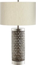 Table Lamp CYAN DESIGN FIORE Transitional 1-Light Satin Nickel Silver Linen - £404.38 GBP