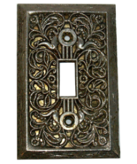 RARE VINTAGE SA LR26707 BRASS ORNATE FILIGREE WALL OUTLET COVER - Silver... - $11.85