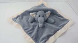 Baberoo Security Blanket Gray Elephant cream trim baby lovey - $5.14