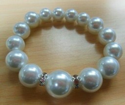 Graduated Faux Pearl &amp; Rhinestone Stretch Bracelet - $9.41
