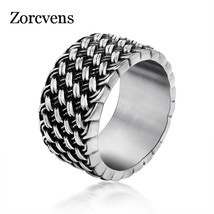 ZORCVENS Stainless Steel Interwoven Rings Vintage Woven Nen&#39;s Finger Rings - £8.35 GBP