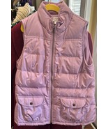 LOFT Womens Down Feather Puffer Vest Sz XS Purple Quilted Insulated Flee... - $285.40 MXN