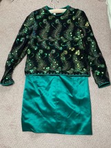 Emerald Satin Evening Outfit - $44.55