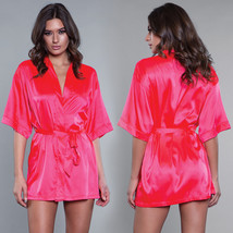 BeWicked Satin Robe-Hot Pink 3X-Hanging - $11.88