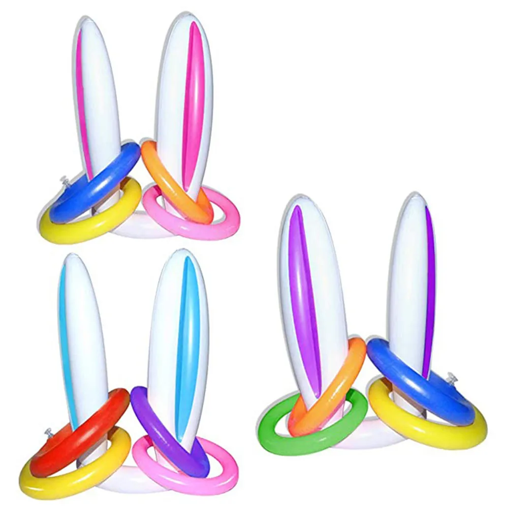 Easter Game PVC Inflatable Easter Rabbit Ears Hat Ring Toss for Kids Birthday - £7.82 GBP+