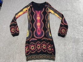 Custo Barcelona Dress Womens Small 1 Multicolor Long Sleeve Arizona Skul... - $34.64