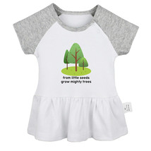 From Little Seeds Grow Mighty Trees Funny Pattern Dresses Newborn Baby Skirts - £9.38 GBP