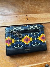 Relic Black w Blue &amp; Orange &amp; Pink Abstract Flowers Faux Leather Wallet ... - £8.65 GBP