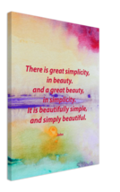 Beauty and Simplicity - 18 x 24&quot; Quality Stretched Canvas Vibrant Word Art Print - £66.84 GBP