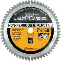 Ivy Classic 36360 Laser Carbide 7-1/4-Inch 60 Tooth Non-Ferrous Cutting,... - $71.96