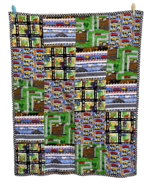 Boys Quilted Blanket Construction Roads Vehicles Towns Child Play Mat 29... - $454.81 MXN