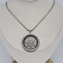 ORIGAMI OWL Rhinestone Snowflake Locket Silver Tone Chain Necklace - $22.95