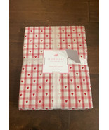 Storehouse Valentines Day Red White Hearts Plaid Tablecloth 60” Cotton R... - £26.96 GBP