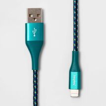 Heyday 6' Lightning to USB-A Braided Cable Ocean Teal/Navy MFi Certified - $205.30 Heyday 6' Lightning to USB-A Braided Cable Ocean Teal/Navy MFi Certified - $205.30 MXN