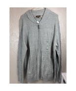 Tasso Elba Sweater Mens Gray Full Zip Lightweight Preppy Cardigan Casual... - $39.95