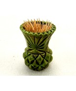 Porcelain Pineapple Toothpick Holder, Avocado Green, Vintage Tableware, ... - $182.52 MXN