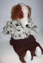 Brittany Spaniel Dog Cloth Plush Handmade 26&quot; Wears Toddler Clothes Sign... - $280.23 CAD