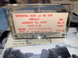 Woodstock 1969 Original Friday Ticket Lucite Case Jimi Hendrix Janis Joplin Coa - £55.33 GBP