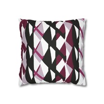 Decorative Throw Pillow Covers With Zipper - Set Of 2, Mauve Pink And Black Geom - £29.98 GBP